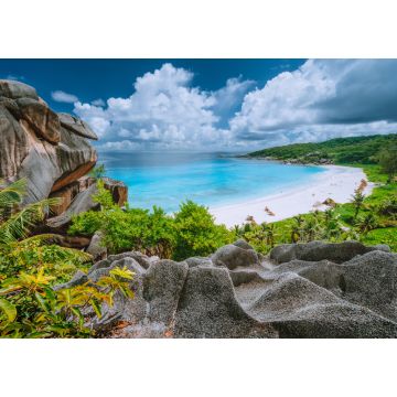 Lais Puzzle - Grande Anse Strand vom Aussichtspunkt aus. Insel La Digue, Seychellen - 1.000 Teile