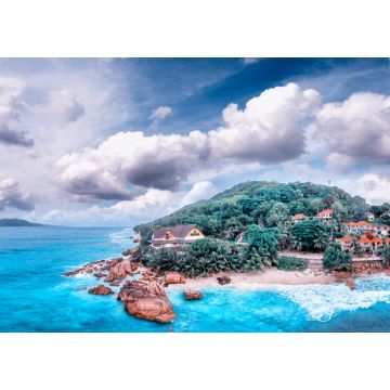 Lais Puzzle - La Digue, Seychellen. Luftaufnahme von Anse Patates bei Sonnenuntergang - 1.000 Teile