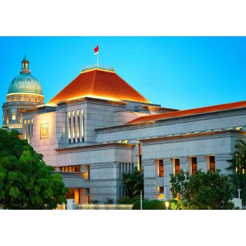 Lais Puzzle - Das Parlament und das alte Gebäude des Obersten Gerichtshofs am Boat Quay in Singapur - 1.000 Teile
