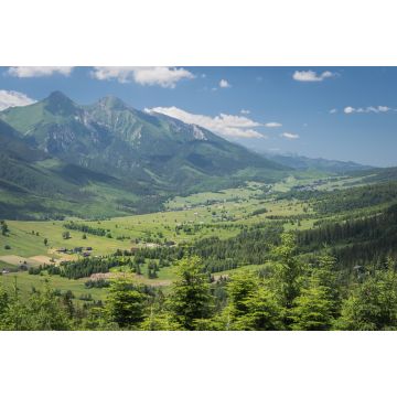 Lais Puzzle - Schöner erhöhter Blick auf die Berge in der Slowakei. Bachledova dolina, Zdiar Dorf und Belianske Tatry Berge von einem erhöhten Aussichtspunkt auf einem Wanderweg an einem Sommertag gesehen - 2.000 Teile