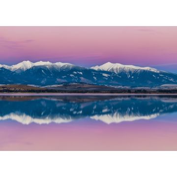 Lais Puzzle - Winterlandschaft bei Sonnenuntergang. Schneebedeckte Berge spiegeln sich im See. Stausee Liptovska Mara mit der Westlichen Tatra im Hintergrund, Slowakei, Europa - 1.000 Teile