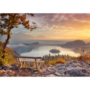 Lais Puzzle - Herbstlicher Bleder See. Bleder See mit der kleinen Insel Bled bei Sonnenaufgang im Herbst. Bled, Slowenien, Europa - 1.000 Teile