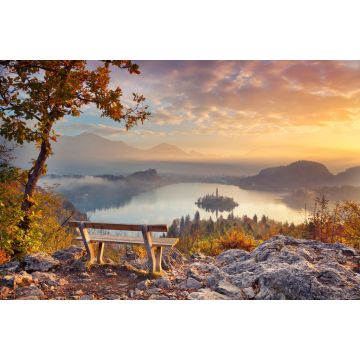 Lais Puzzle - Herbstlicher Bleder See. Bleder See mit der kleinen Insel Bled bei Sonnenaufgang im Herbst. Bled, Slowenien, Europa - 2.000 Teile