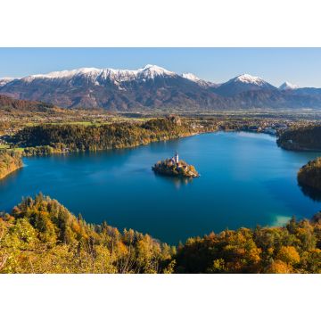 Lais Puzzle - Panoramablick auf den Bleder See vom Berg Osojnica, Slowenien - 1.000 Teile