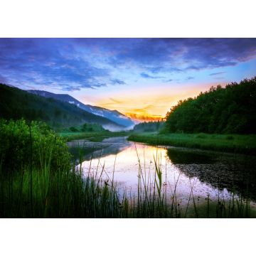 Lais Puzzle - Sonnenuntergang über dem Fluss Ribnica in Slowenien - 1.000 Teile