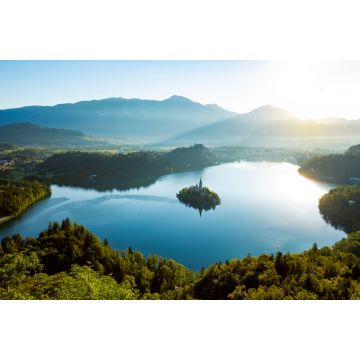 Lais Puzzle - Luftbildpanorama des Bleder Sees in Slowenien - 2.000 Teile