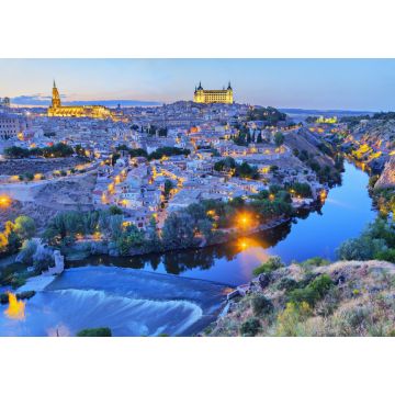 Lais Puzzle - Toledo in der Abenddämmerung mit der malerischen Biegung des Flusses Tajo - 1.000 Teile