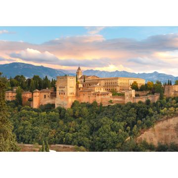Lais Puzzle - Palast- und Festungskomplex Alhambra mit Comares-Turm, Palacios Nazaries und Palast von Karl V. bei Sonnenuntergang in Granada, Andalusien, Spanien - 1.000 Teile