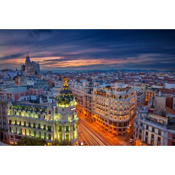 Lais Puzzle - Madrid. Stadtbild von Madrid, Spanien bei Sonnenuntergang - 2.000 Teile
