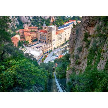 Lais Puzzle - Standseilbahn mit Blick auf das Kloster Santa Maria de Montserrat. Katalonien, Spanien - 1.000 Teile