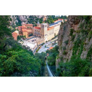 Lais Puzzle - Standseilbahn mit Blick auf das Kloster Santa Maria de Montserrat. Katalonien, Spanien - 2.000 Teile
