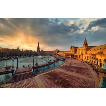 Lais Puzzle - Dramatische Szene auf der Plaza España in Sevilla bei Sonnenuntergang - 2.000 Teile