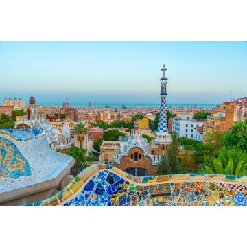 Lais Puzzle - Blick auf den Sonnenuntergang im Parc Guell in Barcelona, Spanien - 2.000 Teile