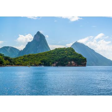 Lais Puzzle - Blick auf den Strand Anse Chastanet, St. Lucia, mit den Pitons in der Ferne - 1.000 Teile