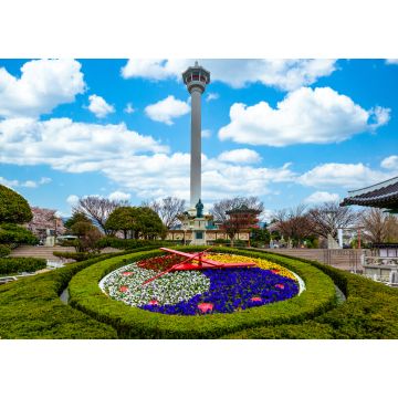 Lais Puzzle - Busan Turm mit blauem Himmel Hintergrund, Schönes Wahrzeichen in Busan City, Yongdusan Park, Busan, Südkorea - 1.000 Teile