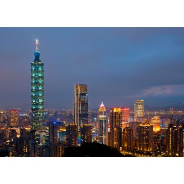 Lais Puzzle - Skyline von Taipeh mit dem Turm Taipeh 101 bei Sonnenuntergang - 1.000 Teile