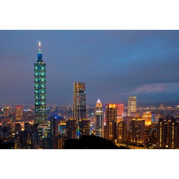 Lais Puzzle - Skyline von Taipeh mit dem Turm Taipeh 101 bei Sonnenuntergang - 2.000 Teile