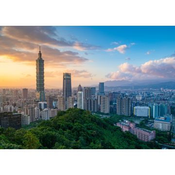 Lais Puzzle - Taipeh Stadtansicht vom Elefantenberg (Xiangshan) mit Sonnenuntergang Dämmerung Hintergrund - 1.000 Teile