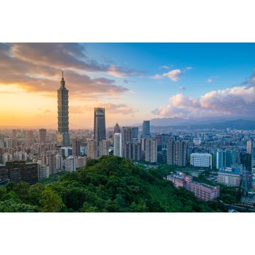 Lais Puzzle - Taipeh Stadtansicht vom Elefantenberg (Xiangshan) mit Sonnenuntergang Dämmerung Hintergrund - 2.000 Teile