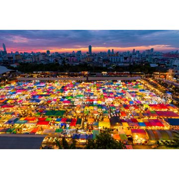 Lais Puzzle - Nachtmarkt, Markt im Freien, in Bangkok, Thailand - 2.000 Teile