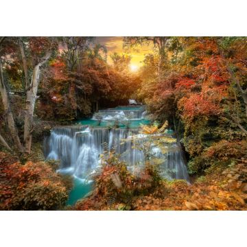 Lais Puzzle - Huay Mae Kamin Wasserfall, schöner Wasserfall im Herbstwald, Provinz Kanchanaburi - 1.000 Teile