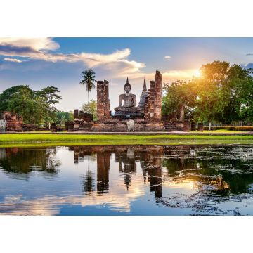Lais Puzzle - Buddha-Statue und Wat Mahathat-Tempel im Bezirk des Sukhothai Historical Park, Wat Mahathat-Tempel ist UNESCO-Weltkulturerbe, Thailand - 1.000 Teile