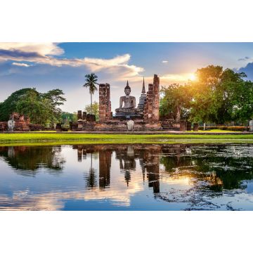Lais Puzzle - Buddha-Statue und Wat Mahathat-Tempel im Bezirk des Sukhothai Historical Park, Wat Mahathat-Tempel ist UNESCO-Weltkulturerbe, Thailand - 2.000 Teile