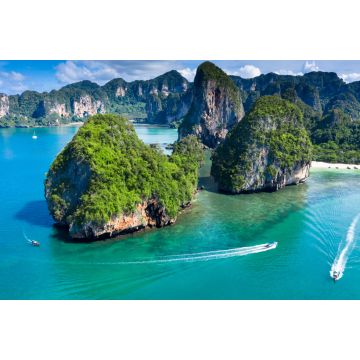 Lais Puzzle - Phra Nang Cave Beach mit traditionellem Longtail-Boot am Ao Phra Nang Beach, Railay Bay, Krabi - 2.000 Teile