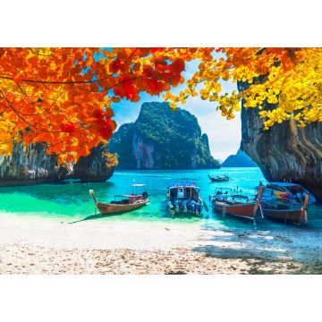 Lais Puzzle - Schöne Natur malerische Landschaft Meer Strand in bunten Herbst Bäume, Lao Lading Insel Krabi, Reisen in Ihrem Traum Phuket Thailand - 1.000 Teile