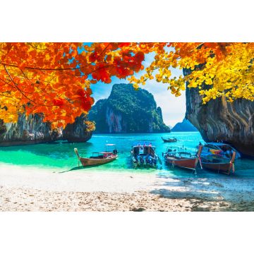 Lais Puzzle - Schöne Natur malerische Landschaft Meer Strand in bunten Herbst Bäume, Lao Lading Insel Krabi, Reisen in Ihrem Traum Phuket Thailand - 2.000 Teile