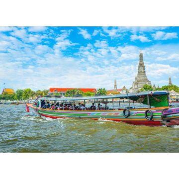Lais Puzzle - Chao Phraya vom Boot aus zurück zum Tempel Wat Arun, dem ältesten Tempel in Bangkok - 1.000 Teile