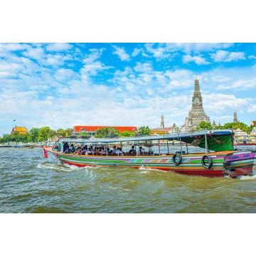 Lais Puzzle - Chao Phraya vom Boot aus zurück zum Tempel Wat Arun, dem ältesten Tempel in Bangkok - 2.000 Teile