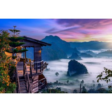 Lais Puzzle - Sonnenaufgang und Morgennebel am Aussichtspunkt Pha Chang Noi, Nationalpark Phu Langka, Provinz Phayao - 2.000 Teile