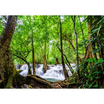 Lais Puzzle - Wasserfall und blaues, smaragdgrünes Wasser im Huay Mae Khamin National Park. Huay Mae Khamin, schöner natürlicher Felsenwasserfall im tropischen Regenwald in der Provinz Kanchanaburi, Thailand - 1.000 Teile