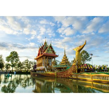 Lais Puzzle - Thailändischer Tempel auf Suphannahong Boot im Wat Pa Suphan Hong am Abend, Provinz Sisaket - 1.000 Teile