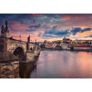 Lais Puzzle - Prag. Bild von Prag, der Hauptstadt der Tschechischen Republik, während eines wunderschönen Sonnenuntergangs - 1.000 Teile
