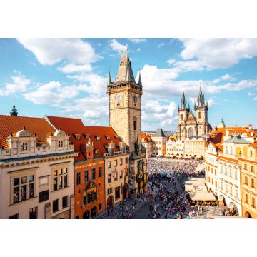 Lais Puzzle - Blick auf den Uhrenturm und den Veitsdom auf dem Altstädter Ring in Prag - 1.000 Teile