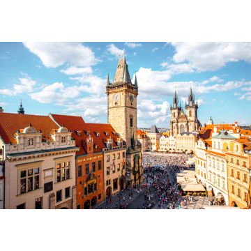 Lais Puzzle - Blick auf den Uhrenturm und den Veitsdom auf dem Altstädter Ring in Prag - 2.000 Teile