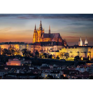 Lais Puzzle - Die beleuchtete Prager Burg hoch über der Altstadt Mala Strada am Abend, Tschechische Republik - 1.000 Teile