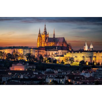 Lais Puzzle - Die beleuchtete Prager Burg hoch über der Altstadt Mala Strada am Abend, Tschechische Republik - 2.000 Teile