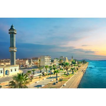 Lais Puzzle - Stadtbild mit Minarett der Moschee in Bizerte. Tunesien, Nordafrika - 2.000 Teile