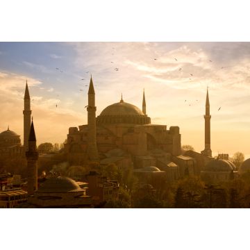Lais Puzzle - Blick auf die Haghia Sophia oder Aya Sofya bei Sonnenuntergang in Istanbul, Türkei - 2.000 Teile