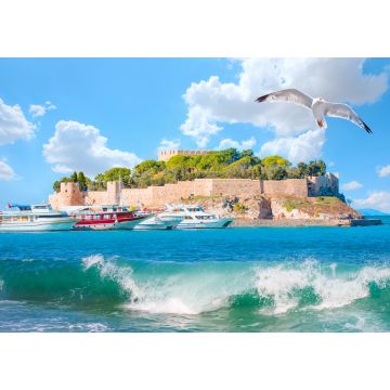 Lais Puzzle - Taubeninsel mit einer "Piratenburg" im Hafen von Kusadasi - Kusadasi, Türkei - 1.000 Teile