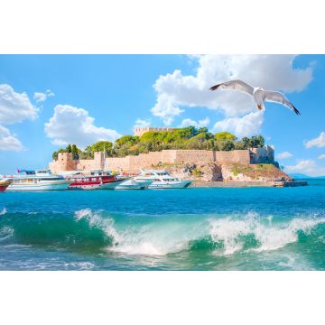 Lais Puzzle - Taubeninsel mit einer "Piratenburg" im Hafen von Kusadasi - Kusadasi, Türkei - 2.000 Teile