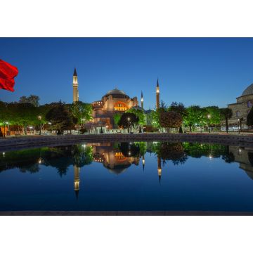 Lais Puzzle - Hagia Sophia Moschee am Morgen mit türkischer Flagge in Istanbul - 1.000 Teile