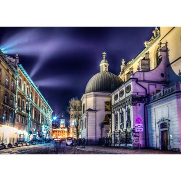 Lais Puzzle - Szenische Nacht Lviv Stadtlandschaft Architektur auf die lange Belichtung - 1.000 Teile