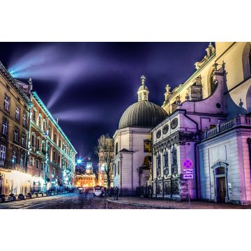 Lais Puzzle - Szenische Nacht Lviv Stadtlandschaft Architektur auf die lange Belichtung - 2.000 Teile