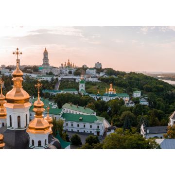 Lais Puzzle - Magischer Blick aus der Luft auf die Kiewer Pechersk Lawra in der Nähe des Mutterland-Denkmals. UNESCO-Welterbe in Kiew, Ukraine. Kiewer Höhlenkloster bei Sonnenuntergang - 1.000 Teile