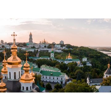 Lais Puzzle - Magischer Blick aus der Luft auf die Kiewer Pechersk Lawra in der Nähe des Mutterland-Denkmals. UNESCO-Welterbe in Kiew, Ukraine. Kiewer Höhlenkloster bei Sonnenuntergang - 2.000 Teile