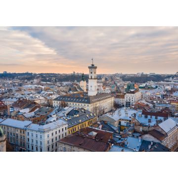 Lais Puzzle - Luftaufnahme des Sonnenuntergangs über der Stadt Lviv - 1.000 Teile